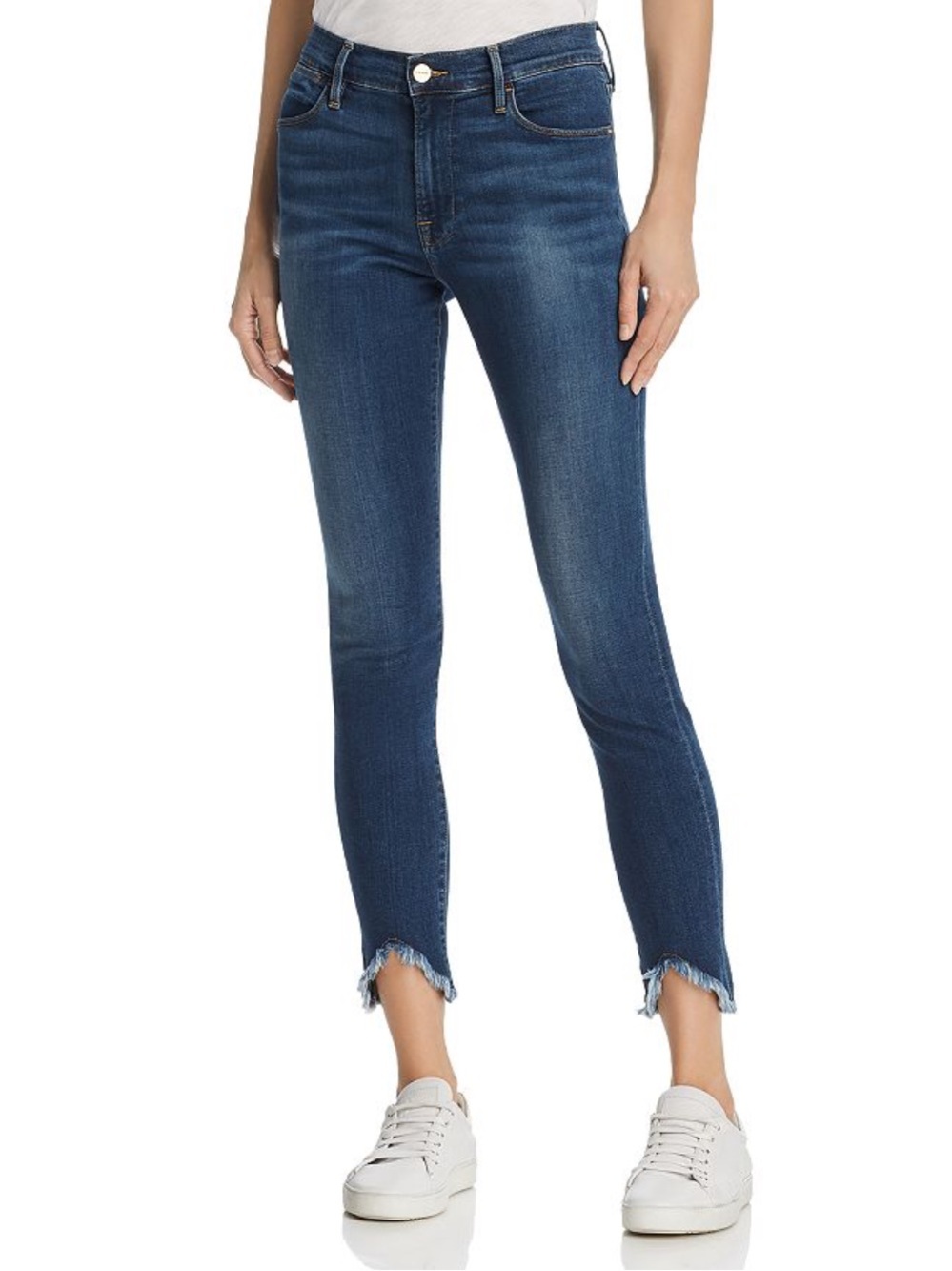 Frame Le High Waist Triangle Hem Ankle Skinny Jeans